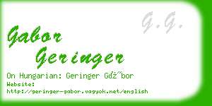 gabor geringer business card